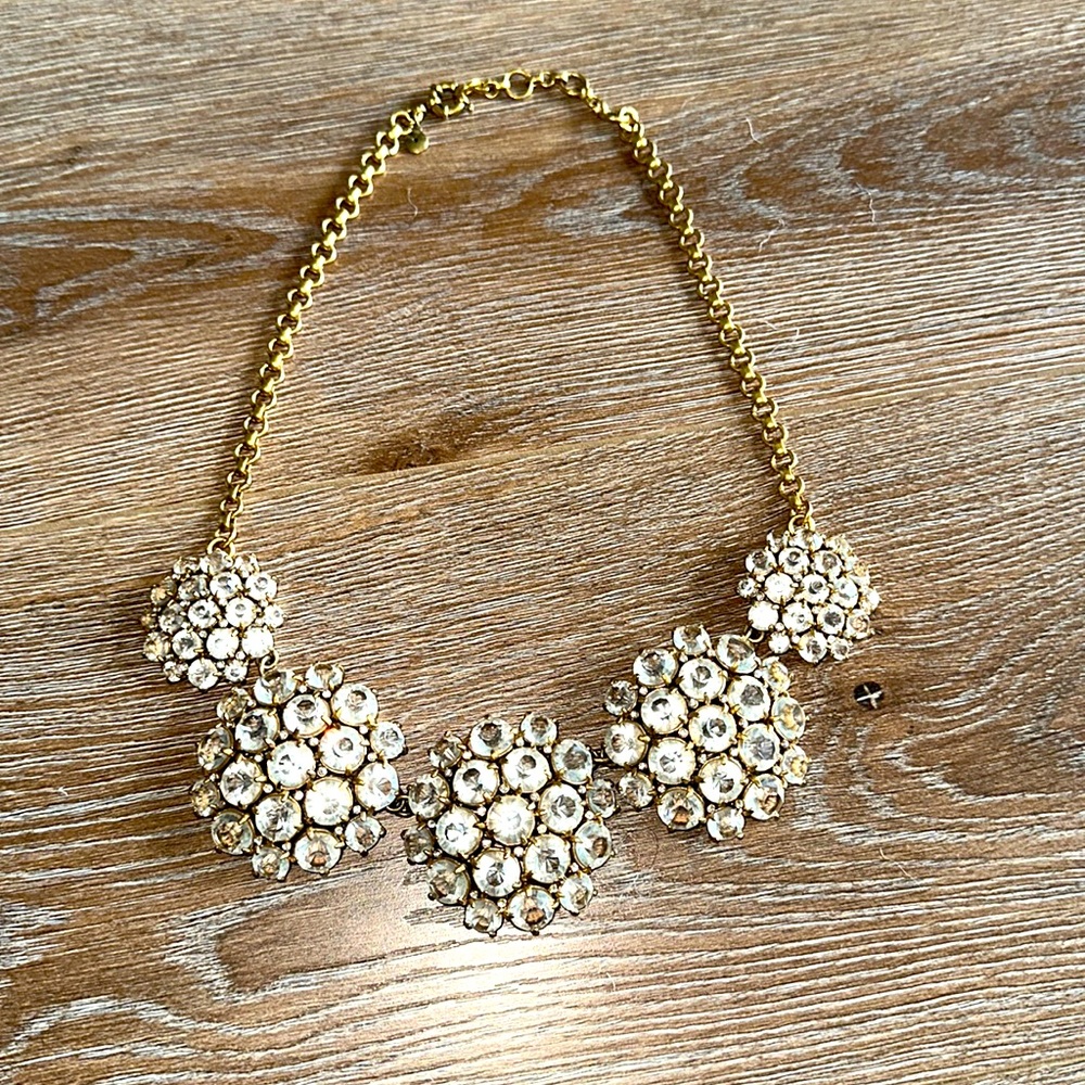 j.crew Gold Crystal studded Necklace